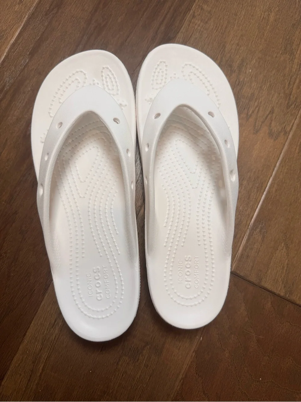 CROCS Platform Flip-Flop Thong Sandals White - Size 9 Women